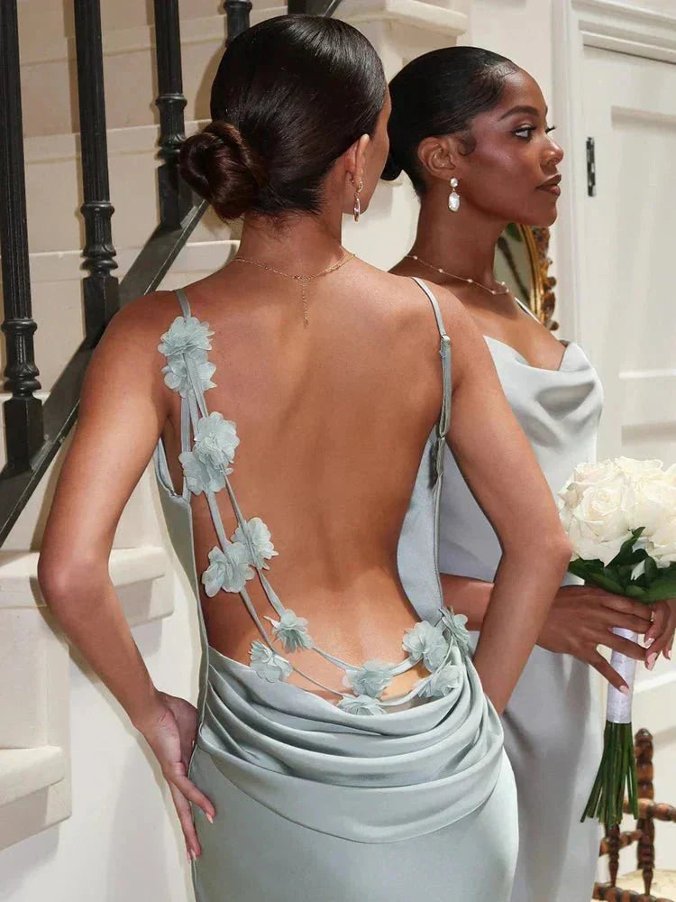 Nina | Robe de Soirée en Soie Luxueuse avec Volants