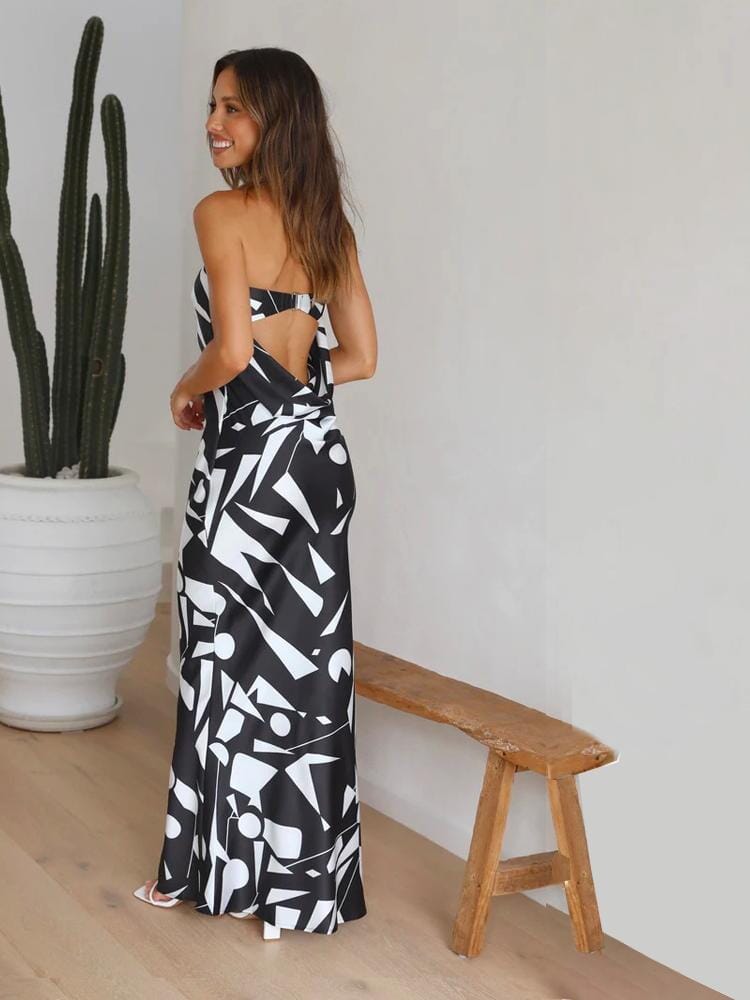 Nova | Maxi Robe Longue en Soie Sans Bretelles