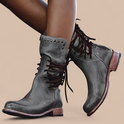 Ruth & Eleanor™ | Bottes en Cuir Élégantes avec Lacets