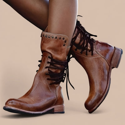 Ruth & Eleanor™ | Bottes en Cuir Élégantes avec Lacets