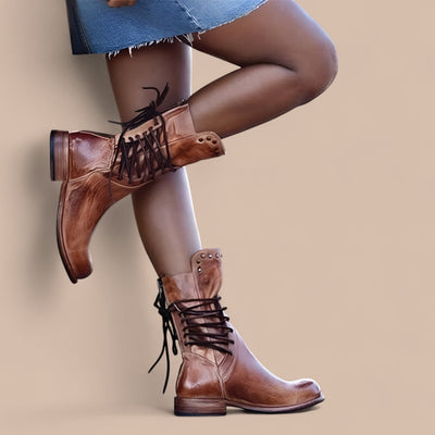 Ruth & Eleanor™ | Bottes en Cuir Élégantes avec Lacets