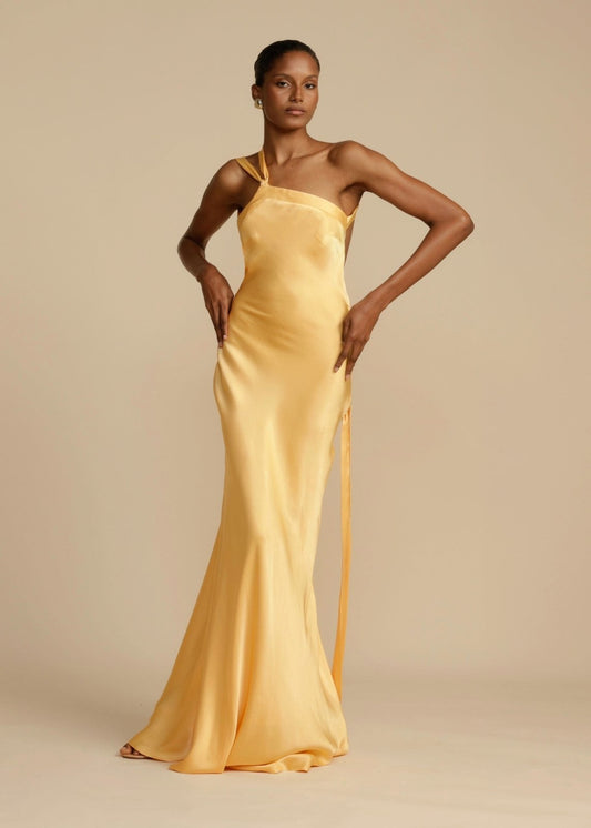 Sophia | Robe Maxi en Soie avec Élégantes Bretelles