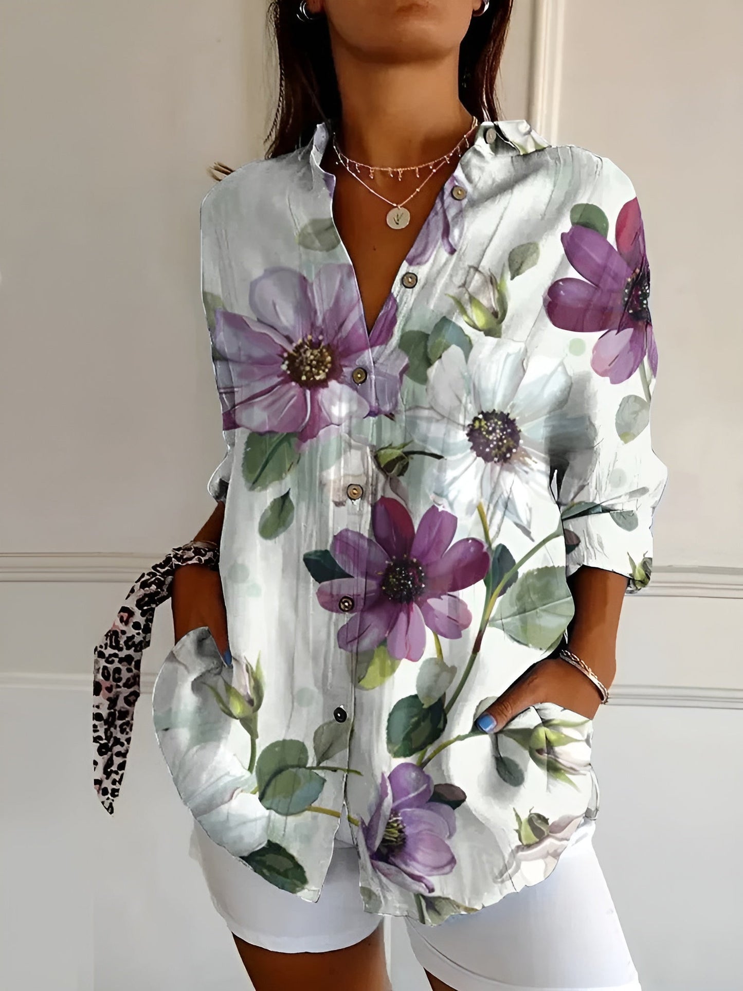 Roxane | Blouse florale en coton léger
