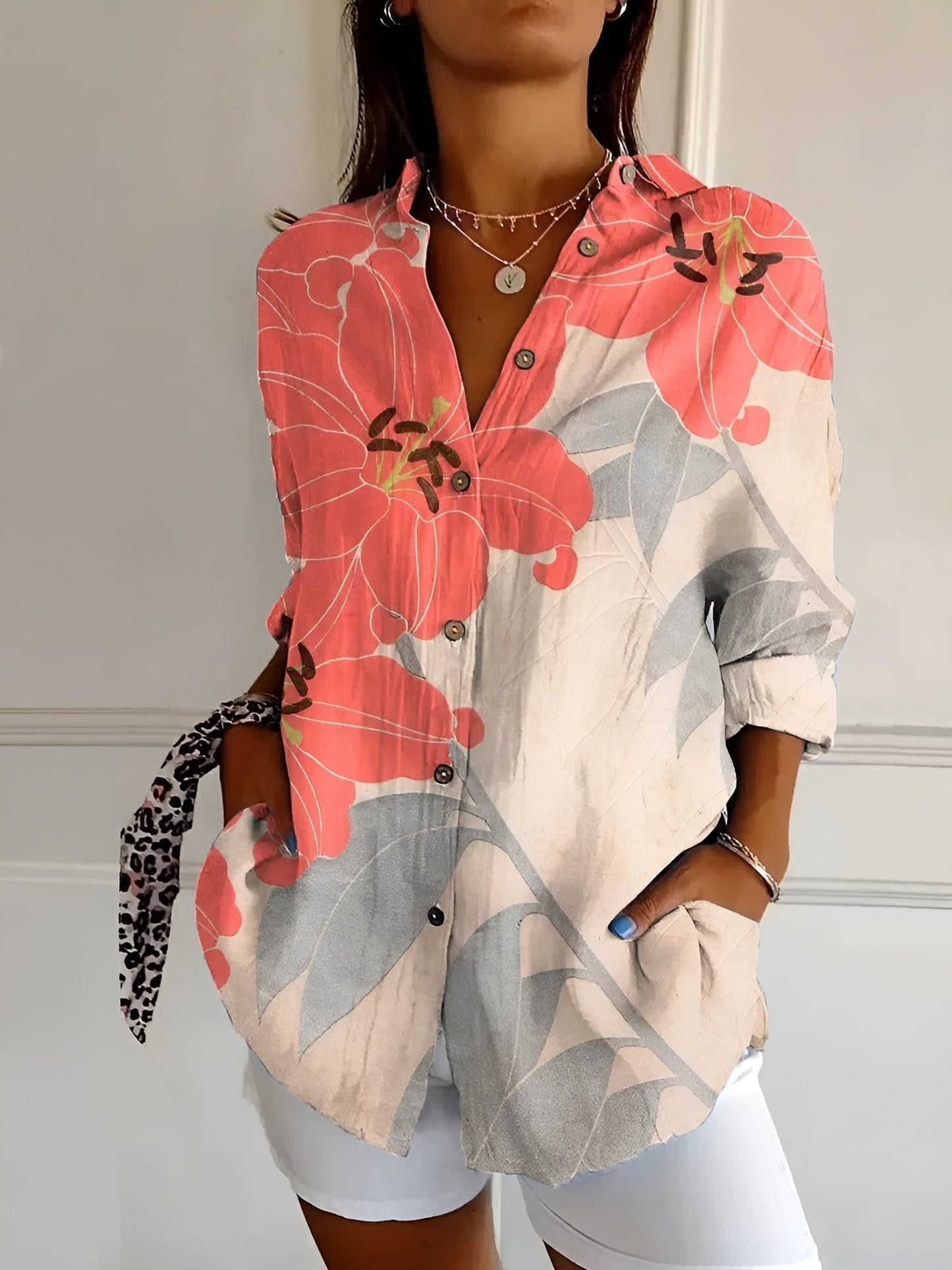 Roxane | Blouse florale en coton léger